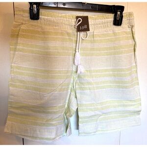 J. Jill Shorts New Citron and White Striped Linen Shorts NWT XS